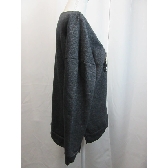 Forever 21 oversized gray sequin tiger sweatshirt - Picture 3 of 5